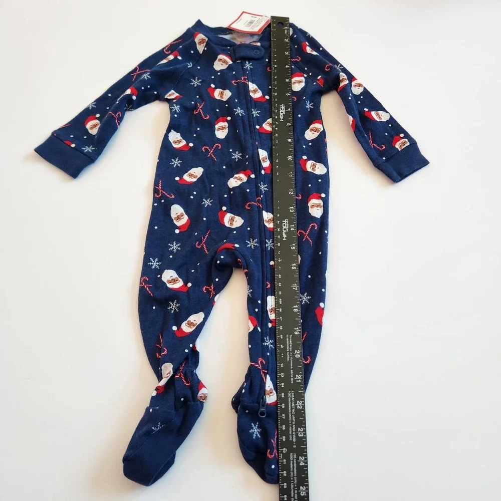 Baby Sleep N Play Pajamas Christmas‎ Santa Candy Cane Snowflake 3M-6M NWT